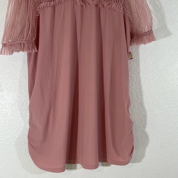 SWEET WANDERER Maternity Pink Lace Blouse Size Small New - Picture 3 of 8